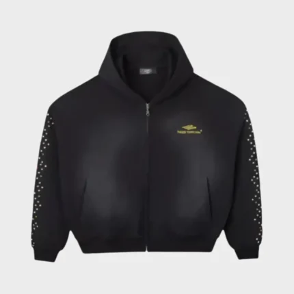 Hmdd Crystal Zip Up Black Hoodie
